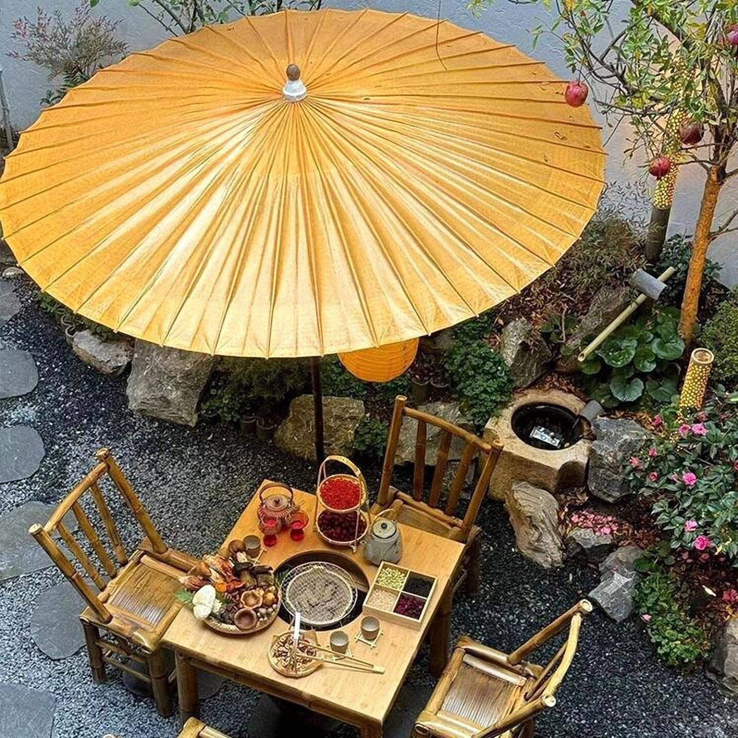 泸州分水油纸伞防雨防晒特超大户外庭院中式国风复古风围炉煮茶伞