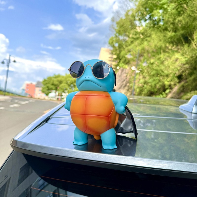 ゼニガメのルーフオーナメント、車のセンターコンソール、車のリアペンダント、クリエイティブな車のインターネットセレブ人形、Tik Tokかわいい|undefined