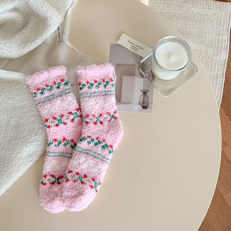 Calcetines de Piso para Dormir de Terciopelo de Coral Térmicos y Engrosados para Invierno image 6