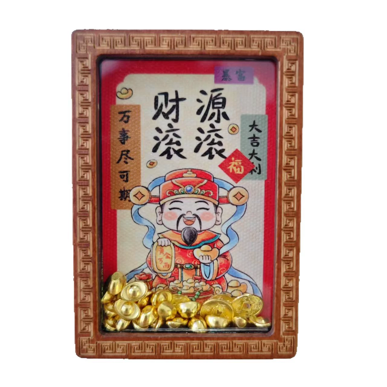 Fridge magnet, copper photo frame, for luck