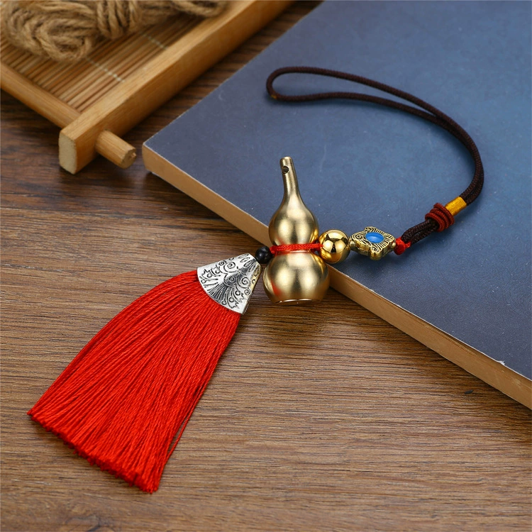 Китайский узел висит веревка медная тыква автомобильный кулон китайский стиль Красочный рыбий рот кисточка зеркало заднего вида кулон сумка кулон
