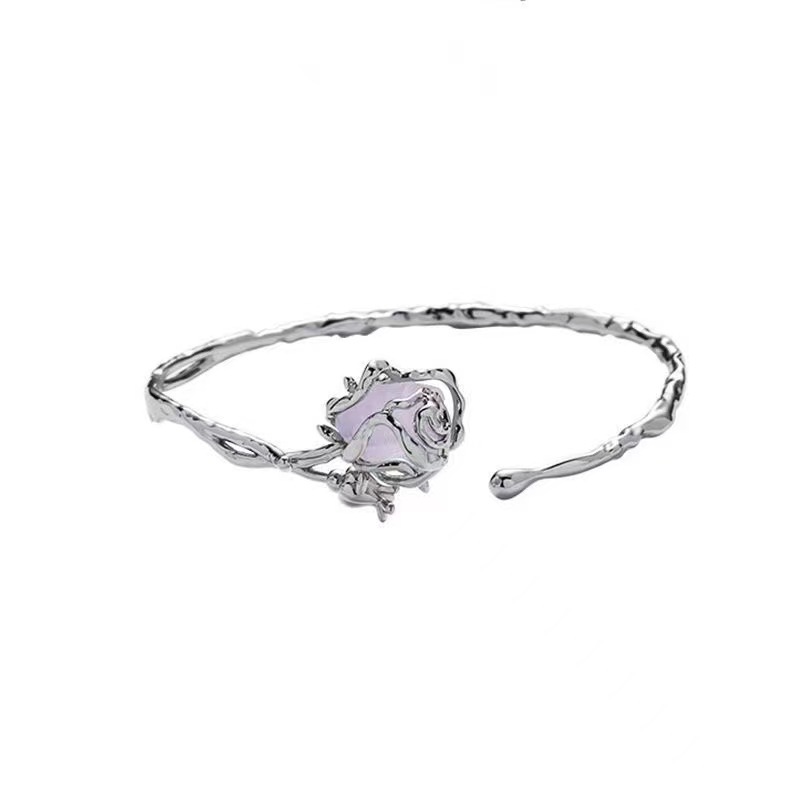 Púrpura ZIRCON espina Rosa pulsera nicho ins estilo simple elegante de alto grado frío estilo pulsera del todo fósforo