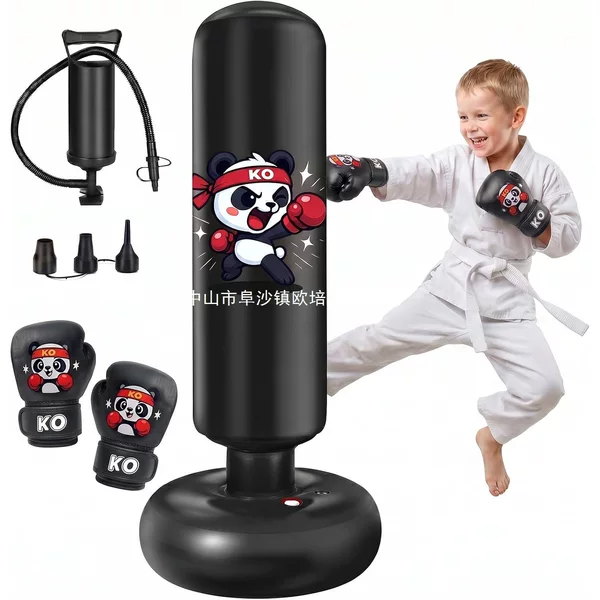 Qoosea Children's Floor Boxing Bag, 52inch (approx. 132.1cm )children's boxing bag with gloves