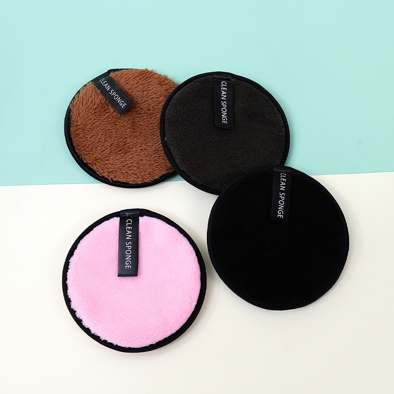 Estilo transfronterizo rejilla de piña desmaquillante de agua perezosa borla de polvo tipo redondo lavable de limpieza de doble cara esponja húmeda desmaquillante al por mayor