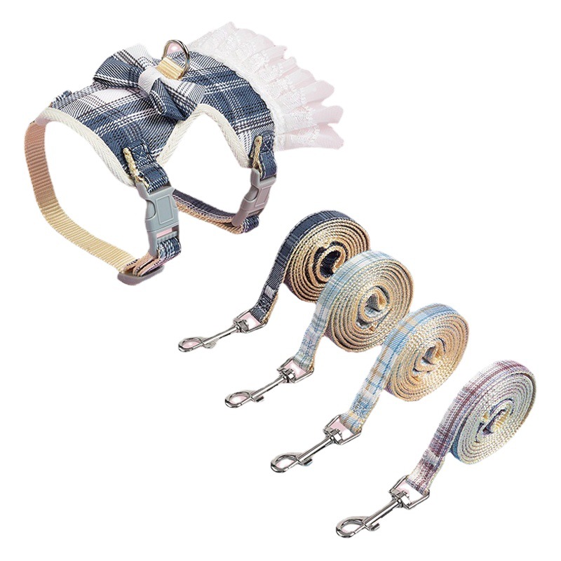 Nuevo gato Chaleco de tracción cuerda anti-rotura pequeño perro oso de peluche Bomei correa para el pecho vestido de princesa ropa