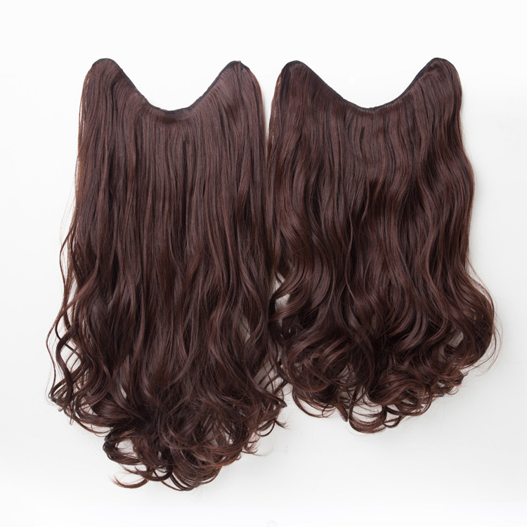 Peluca de las mujeres de una sola pieza de pelo largo y rizado en forma de U mejorada en forma de V invisible sin costuras larga Peluca de pelo recto pieza de ventas directas de fábrica