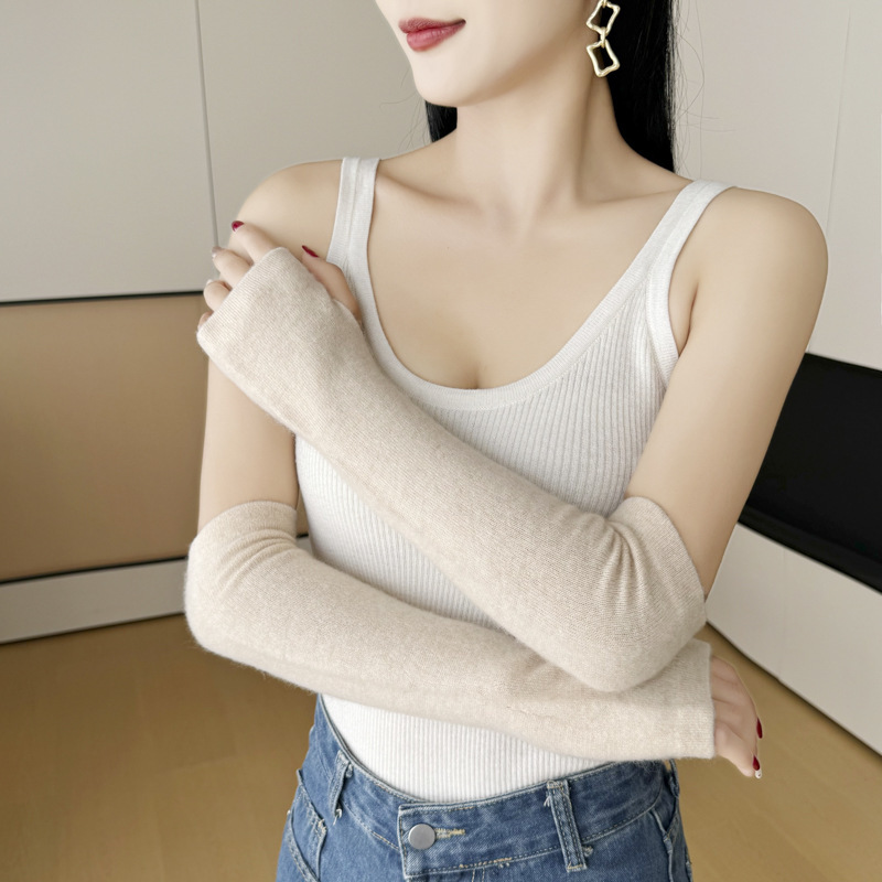 Cashmere Arm Warmers for Women, Autumn and Winter Thermal Arm Sleeves, Fake Sleeves, Knitted Half-Finger Exposed Fingerless Extended Fake Sleeves Cashmere Arm Warmers for Women, Autumn and Winter Thermal Arm Sleeves, Fake Sleeves, Knitted Half-Finger Exposed Fingerless Extended Fake Sleeves