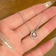 韩国圆环水钻项链女夏ins简约高级百搭配饰轻奢小众设计感锁骨链