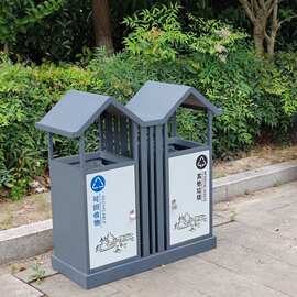 厂家按图片定做垃圾箱大理石转印果皮箱UV印制彩色图案分类垃圾桶