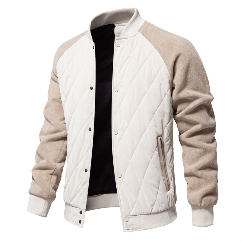 Men's Tops 2024 Autum European and American Velvet Quilted Jacket Thickeneded Casual Jacket Jacket Raglan Sleeves New Style Men's Tops 2024 Autum European and American Velvet Quilted Jacket Thickeneded Casual Jacket Jacket Raglan Sleeves New Style
