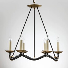 美式简约波浪圆环吊灯设计师复古铁艺客厅卧室餐厅别墅书房蜡烛灯