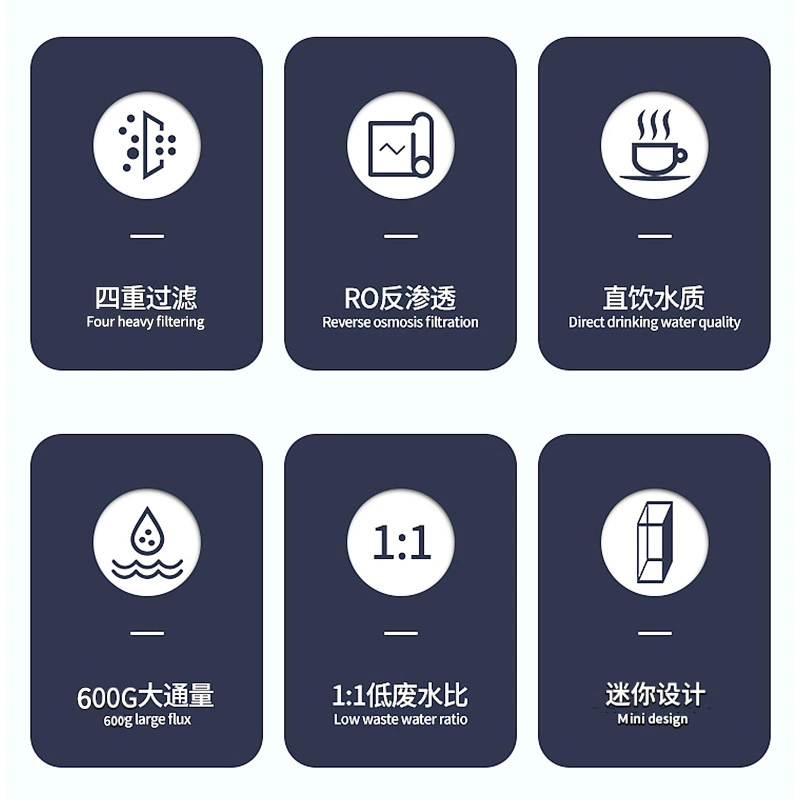 Large flow household kitchen-type 600GRO reverse osmosis direct drinking machine pure water machine source factory small