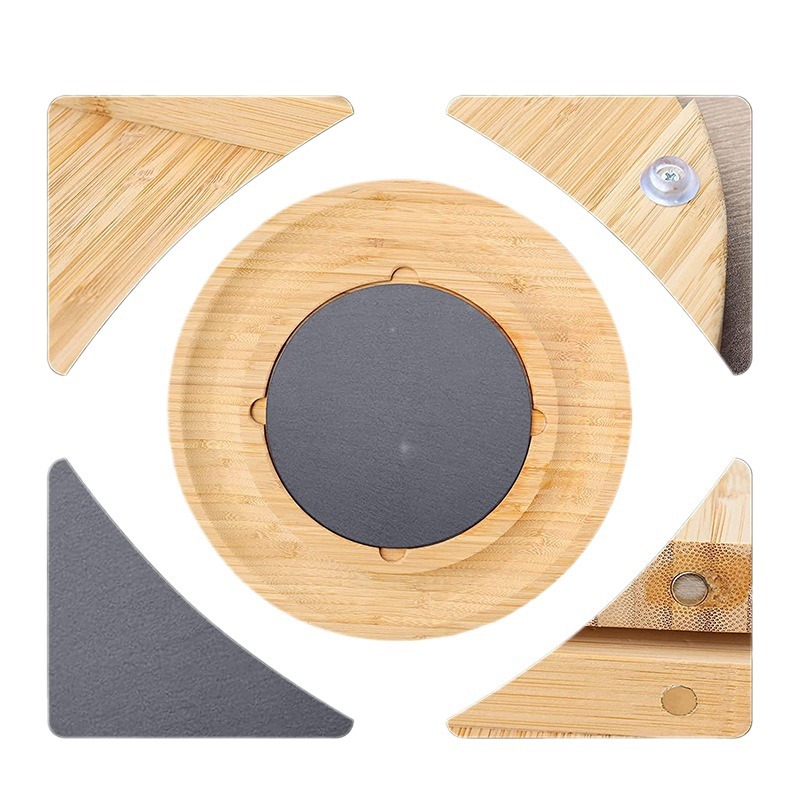 Plato de queso de bambú plato de queso redondo de bambú plato de queso cocina tabla de cortar