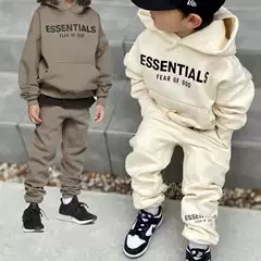 FEAR OF GOD ESSENTIALS children's suit FOG fashion brand double-line children's casual fleece hoodie