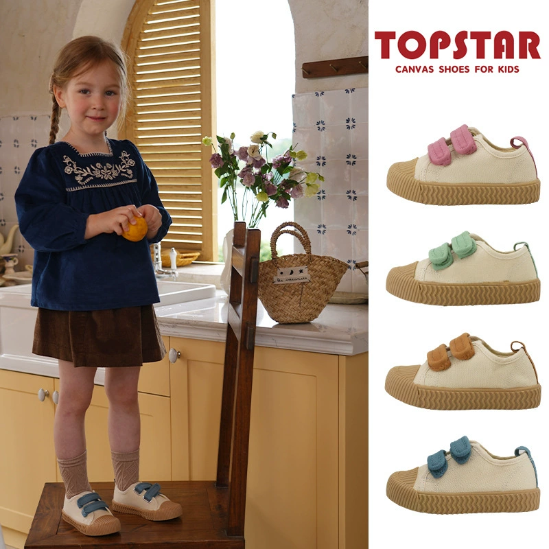 TOPSTAR новые весенние детские парусиновые туфли на мягкой подошве, удобная детская обувь на липучке для детского сада, 1258