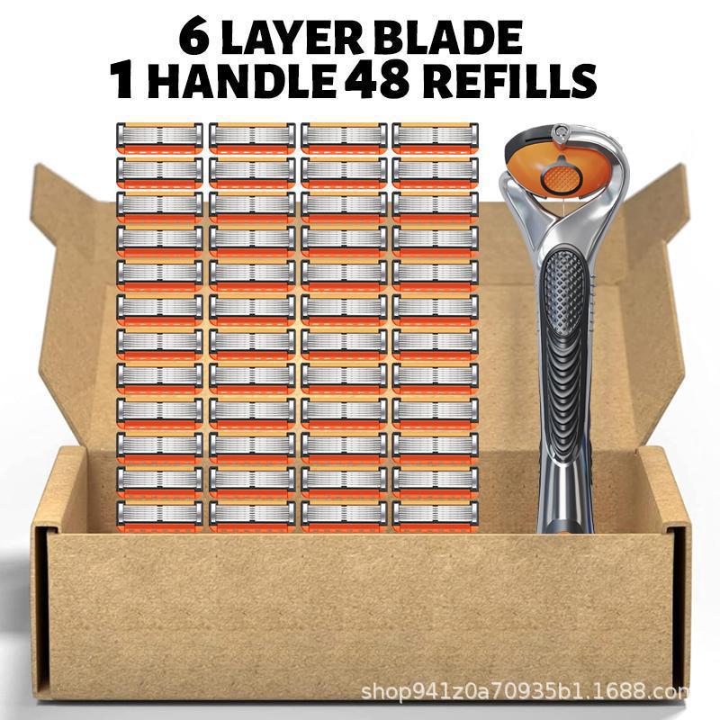 2025 New 5-Layer Geely Razor Manual Cross-Border Five-Layer Blade Men's Razor Shaving Bald Knife