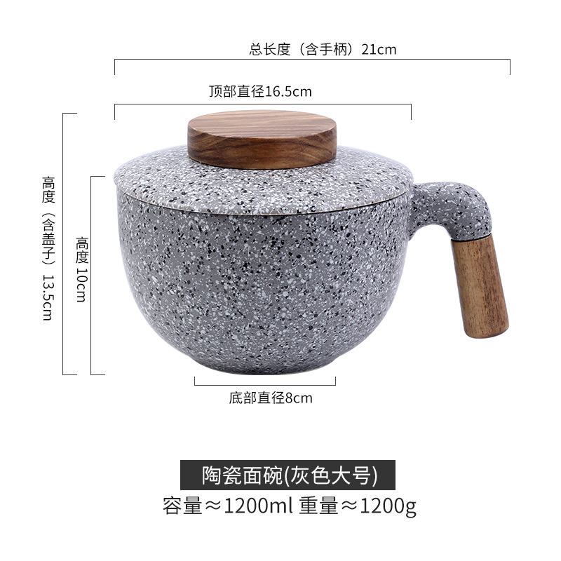 Sopa de cerámica de alto valor ensaladera con tapa de piedra médica hogar creativo al por mayor