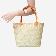 大容量单肩编织包草编包女士手工编织手提包婚礼糖果伴手礼女包包