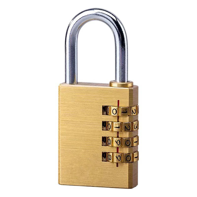 Все медные маленькие кодовые замки для хранения 4-позиционные тележки кодовый замок дорожный Багаж тренажерный зал дом замок из чистой меди