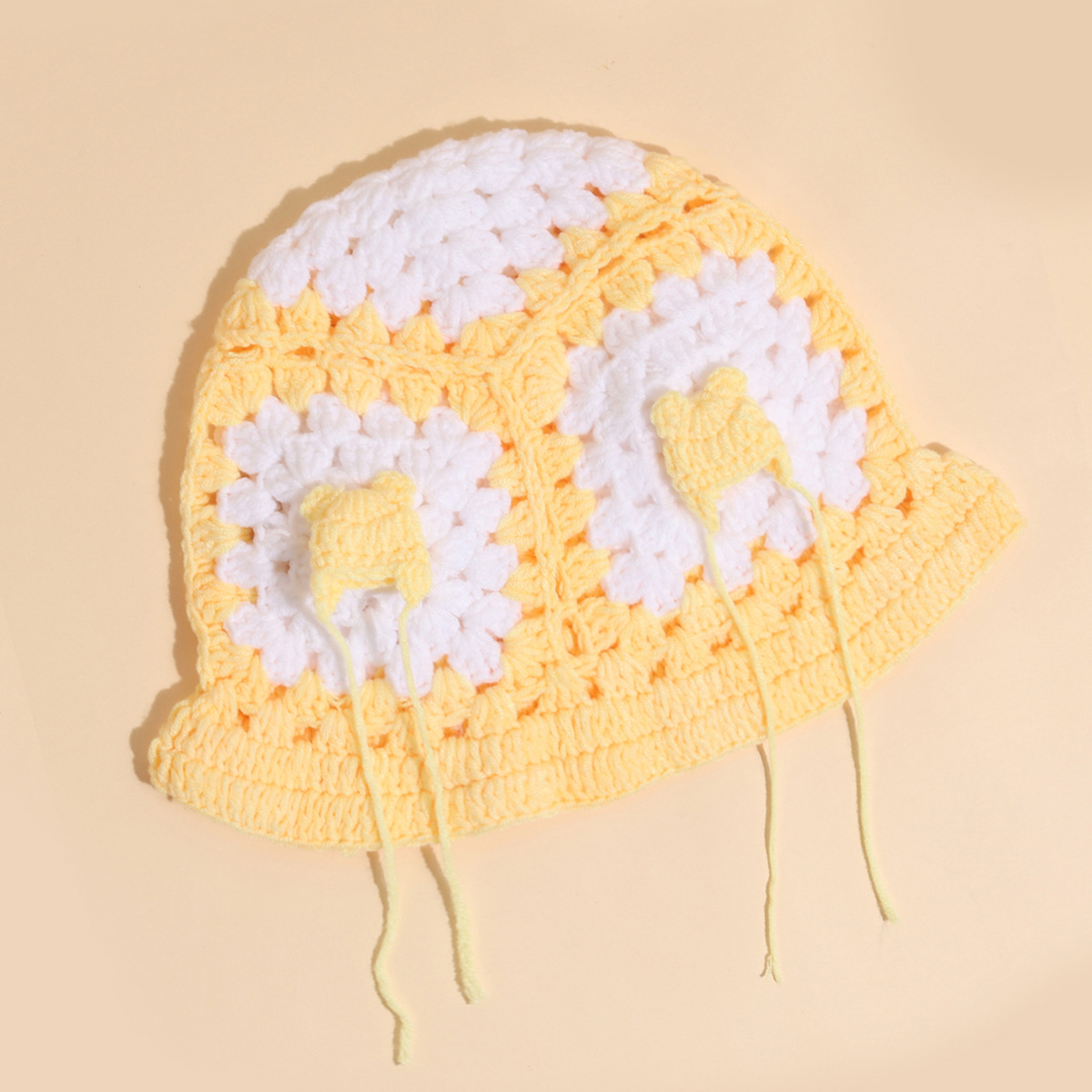 Chapeau de pêcheur en laine tissé à la main pour homme gros, mignon, automne et hiver, doux et enfantin, à bord court_voghion.com