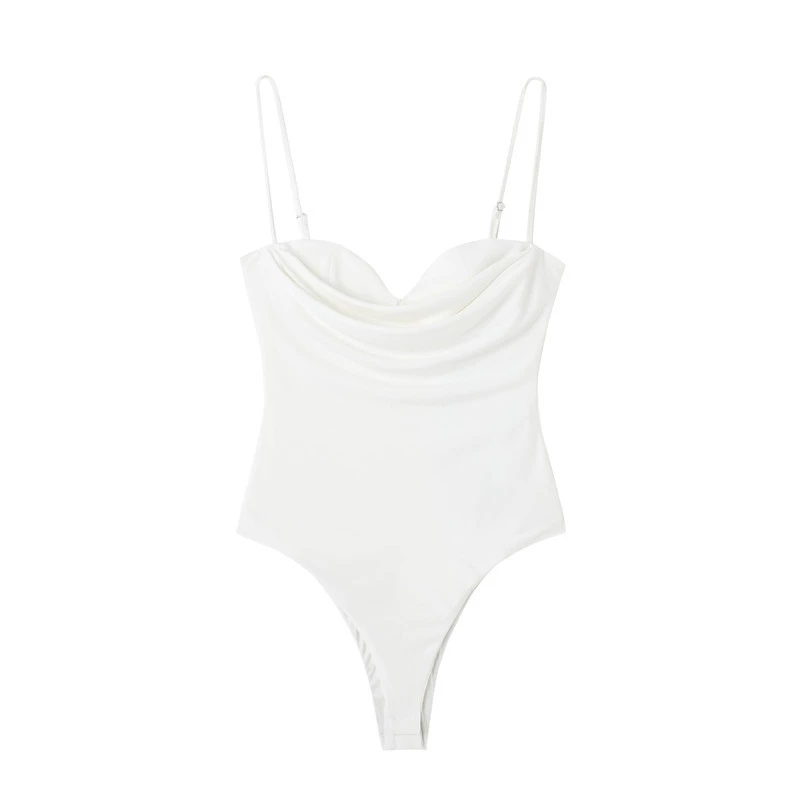 Боди женское, европейский летний slim-fit, бретельки-шнурки, размеры XS–L (чёрный/белый)