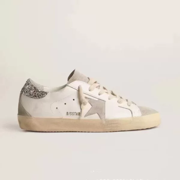New European and American style "dirty" shoes, 2026 five-pointed star design, casual shoes for couples, fashionable silver sneakers, P-brand trendy shoes for men and women