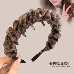 气质云朵豹纹发箍女2025新款压发头饰发卡日常外戴夏天高颅顶头箍