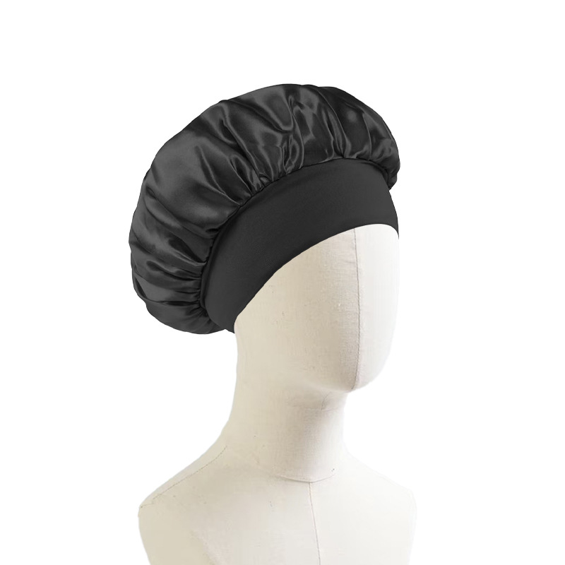 Gorro de Noche de Satén para Mujer con Borde Ancho para Dormir y Cuidado del Cabello image 14