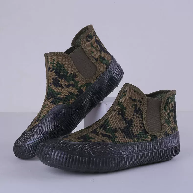 橡胶底元宝鞋解放鞋批发劳保鞋透气户外解放鞋男女高帮工地鞋