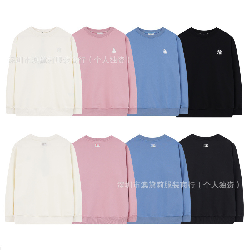 Fashionable Brand Mlb2025 Autumn and Winter New Presbyopic Sports Retro Embroider Large Logo Printed Round Neck Sweatshirt for Men and Women
