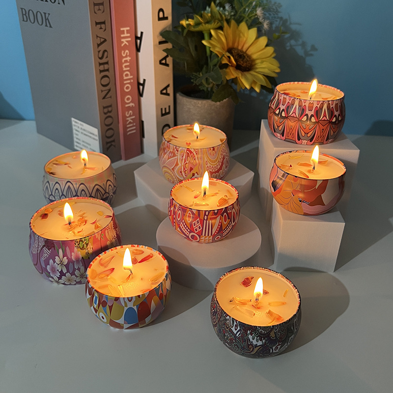 Dried flower aromatherapy candle soy wax home living room incense tea candle sleep bedroom ornaments wedding souvenirs