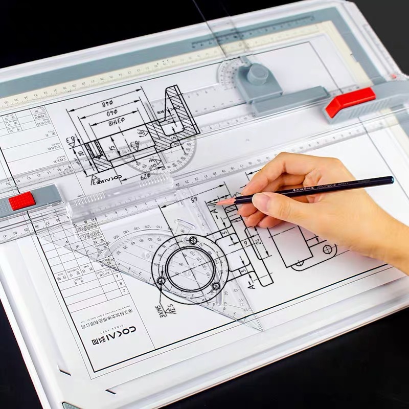 科加A3绘图板带刻度建筑机械土木工程学生画图多功能制图工具套装