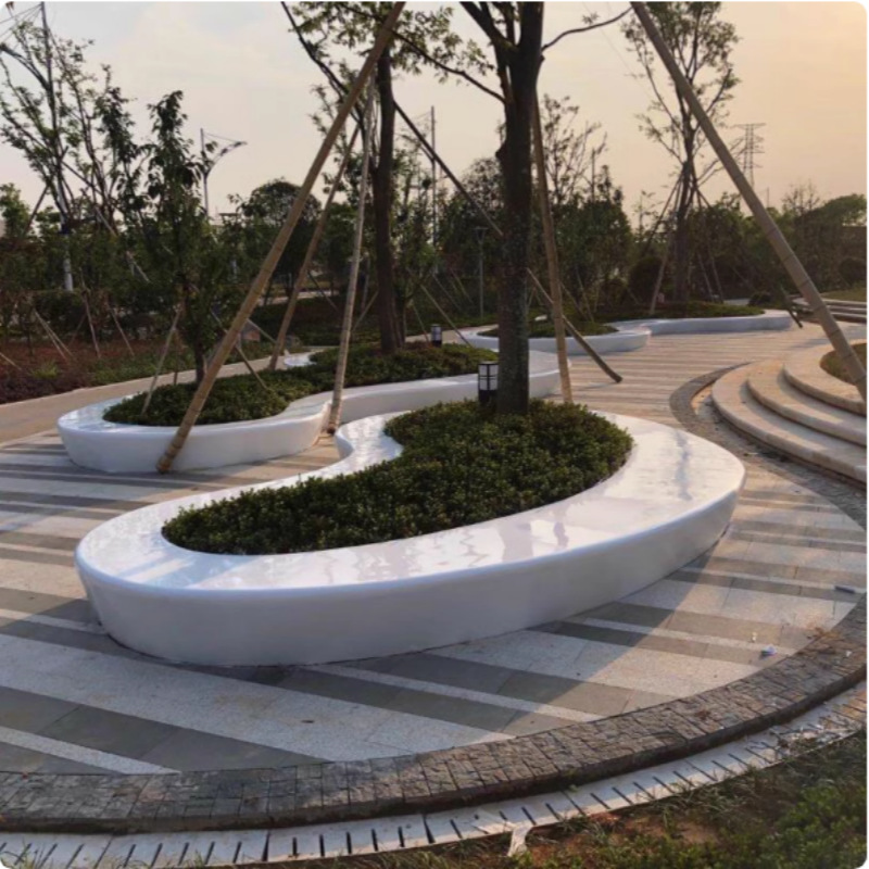 Parque de FRP paisajismo piscina de árboles cama de flores al aire libre gran piscina de plantación de árboles FRP piscina de árboles al aire libre taburetes de ocio