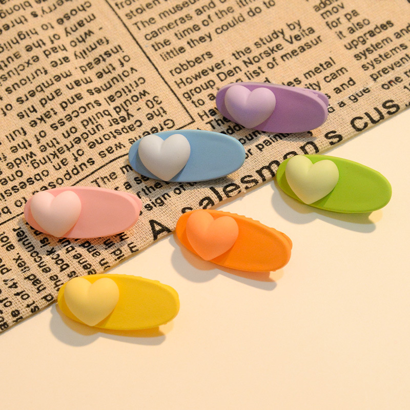 日韓少女愛心橢圓糖果色發卡可愛ins小夾子劉海側邊夾頭飾髮飾