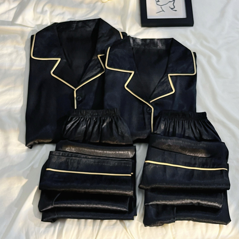 Los pijamas japoneses de Mickey usan un hombre y una mujer de primavera y otoño de manga larga de seda de hielo de alto grado sentido más el tamaño de invierno