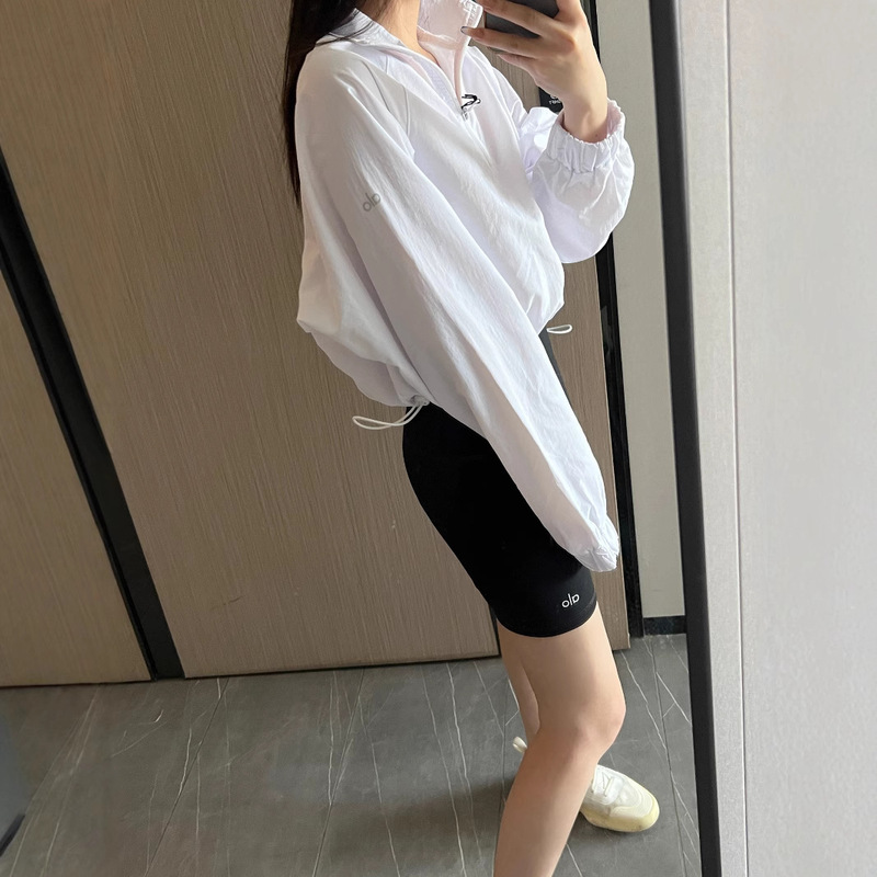 オリジナルブランド A ファミリー LO 日焼け防止服防風ジャケットスタンドカラールーズショート日焼け防止服女の子通気性薄い屋外長袖|undefined