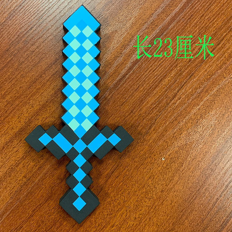 Minecraft 周辺機器泡おもちゃ剣原稿ゲームレンガ石剣武器ピクセルモデル|undefined
