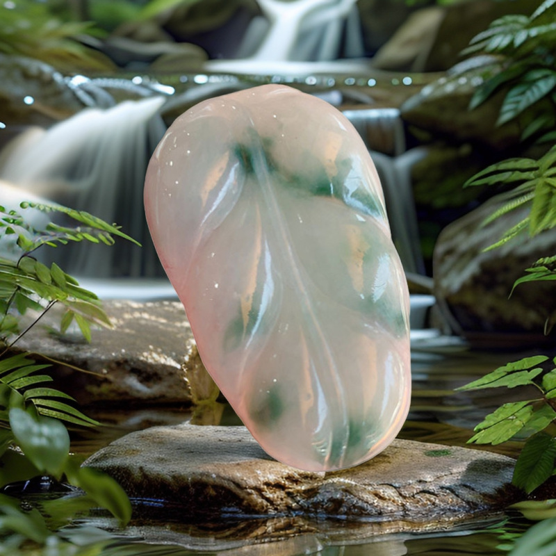 缅甸a货翡翠吊坠老坑冰糯种飘花玉叶吊坠玉器厂家批发配证书