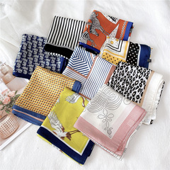 70四季小方巾絲巾女春秋冬季新款圍脖護頸裝飾圍巾女空姐領巾女