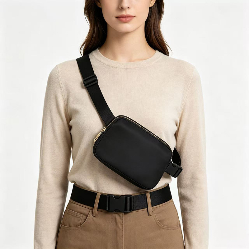 Cross-Border New Lulu-Style Waist Bag Nylon Waterproof Chest Bag Versatile Crossbody Unisex Outdoor Sports Running Phone Bag Cross-Border New Lulu-Style Waist Bag Nylon Waterproof Chest Bag Versatile Crossbody Unisex Outdoor Sports Running Phone Bag