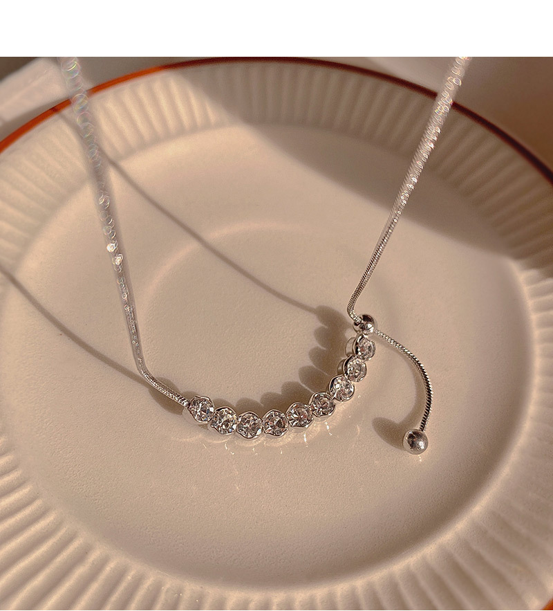 Fashion Geometric Copper Inlay Zircon Necklace 1 Piece