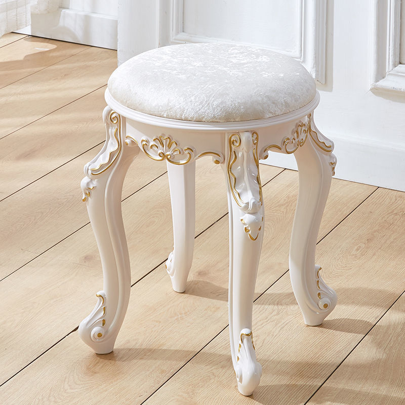 European and American Style Dressing Table Stool, Makeup Stool, Soft-Packed Small Square Stool, Home Chair, Princess Bedroom Manicure Stool, Guzheng Stool