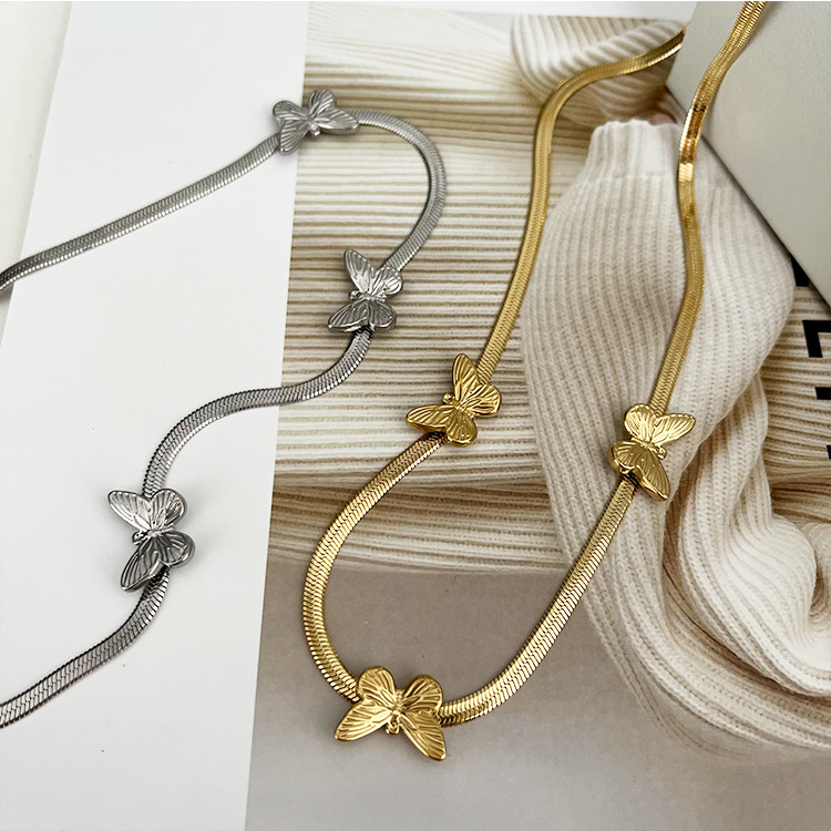 Necklace Classification Wholesale Jewelry Elegant Butterfly Titanium Steel Necklace