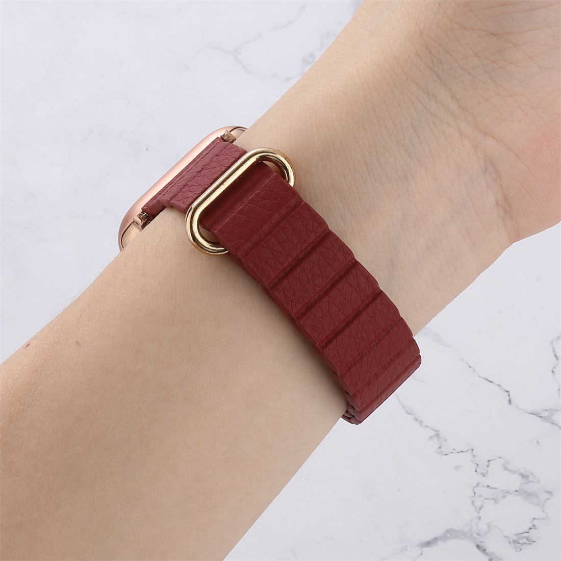 25g Weight Apple Smart Watch Magnetic Strap Classification Microfiber Leather Material Solid Color Pattern Casual, Fashion style Style Casual Fashion Style Solid Color Apple Smart Watch Magnetic Strap 7