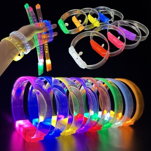 Led Transparent Luminous Bracelet Should Aid Bracelet Bar Flash Bracelet Custom Fluorescent Soft Glue Wrist Band for Concert