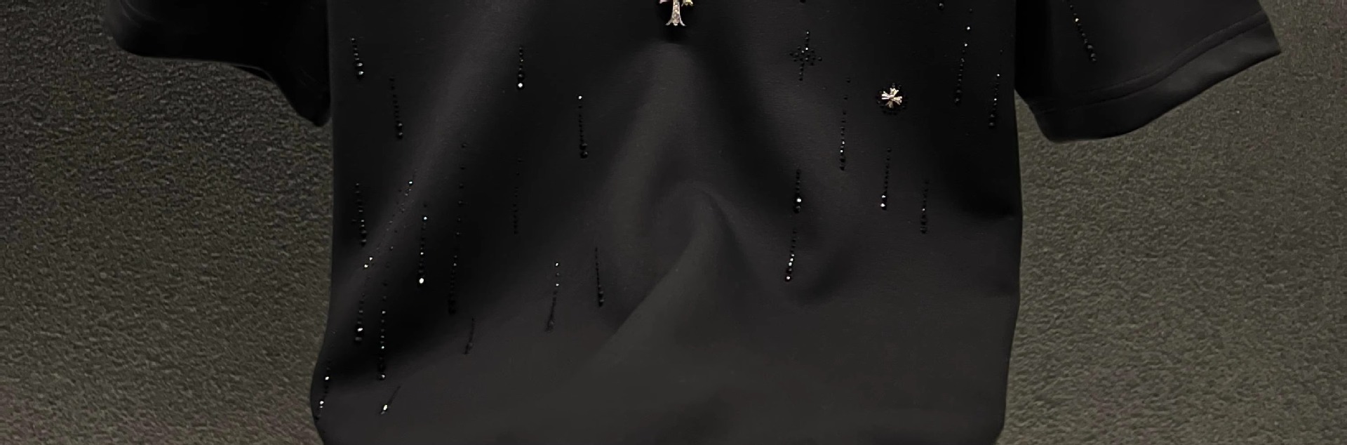T-shirt di lusso uomo maniche corte con strass e meteorite_voghion.com
