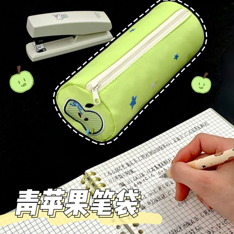 苹果柠檬笔袋圆筒小众高颜值青苹果大容量铅笔袋小学生收纳盒批发|undefined