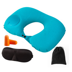 Direct Selling Car Universal Press-in Air U-shaped Pillow Eye Mask Ear Plug Travel Necessity Neck Pillow Car Headrest