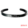 Black bracelet engraved stainless steel, European style, Birthday gift