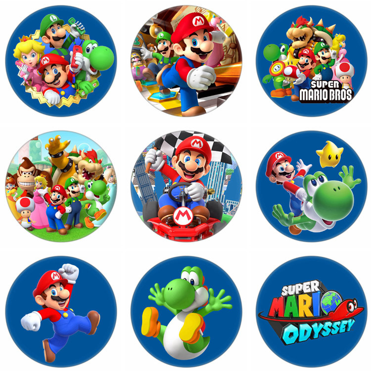 Mario Merchandise Game Badges Tinplate Toys Wholesale Mario 1-36 Mario Merchandise Game Badges Tinplate Toys Wholesale Mario 1-36